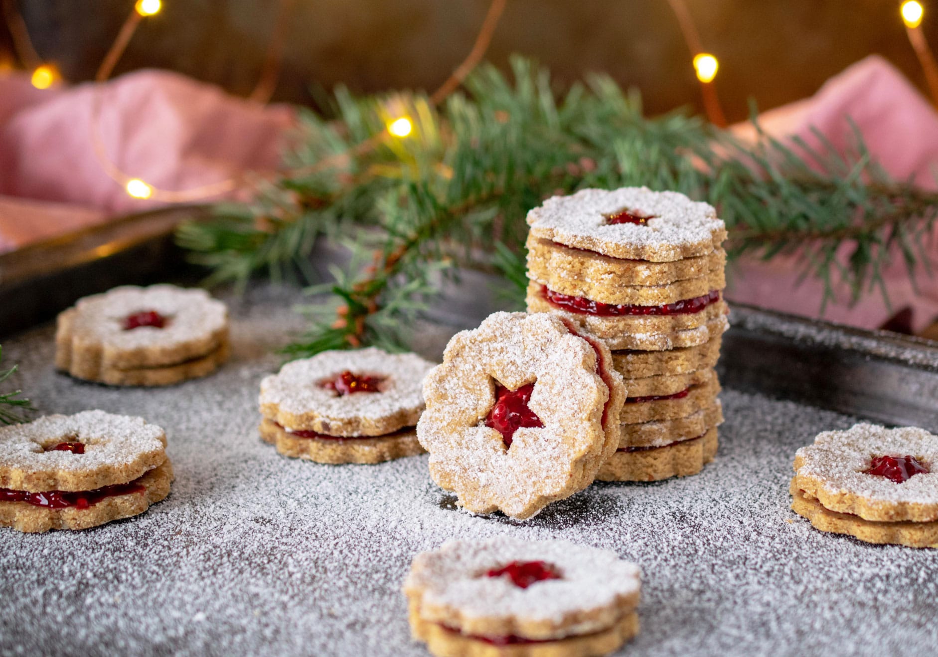 Raspberry Lemon Linzer Cookies - Crystal Dawn Culinary