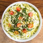 Yellow Courgette Alfredo with Sea Asparagus