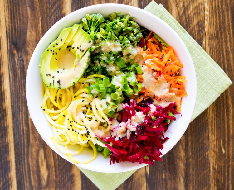 Alkalizing Noodle Bowl with Tahini Dressing